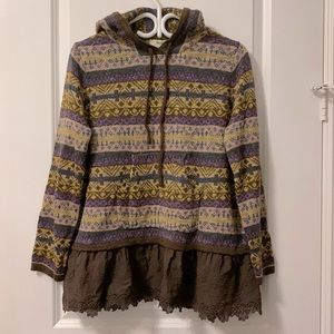 Hooded Frilly Sweater